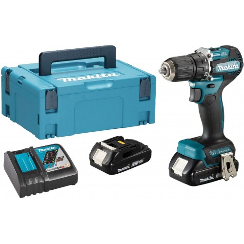 Makita DDF487RAJ Wiertarko-wkrętarka Li-ion LXT (2x2,0Ah+DC18RC)+MAKPAC