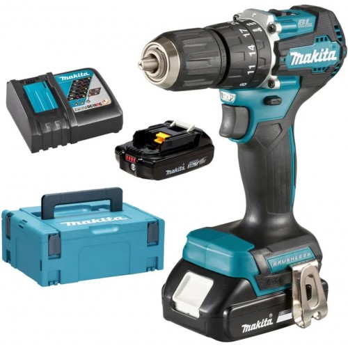 Makita DHP487RAJ Wiertarko-wkrętarka udarowa Li-ion LXT 18V 2x2,0Ah, Makpac