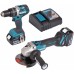 Makita DLX2210TJ1 Zestaw narzędzi akumulatorowych DGA506+DHP484 18V(2x5,0Ah+DC18RC+MAKPAC)