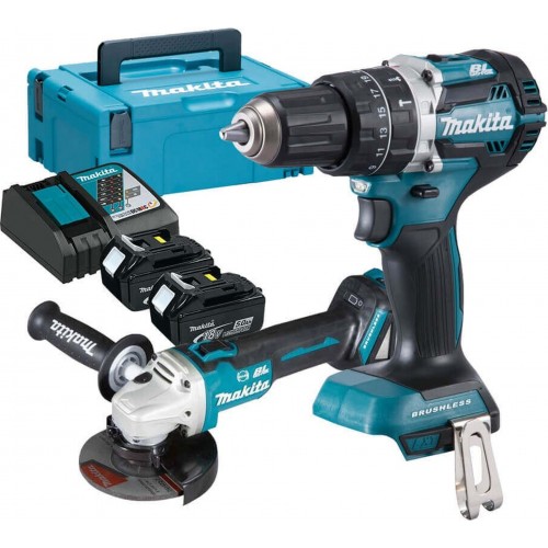 Makita DLX2272TJ Aku Zestaw narzędzi w DHP484Z+DGA513Z (2x5,0Ah/18V) Makpac 4