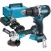 Makita DLX2272TJ Aku Zestaw narzędzi w DHP484Z+DGA513Z (2x5,0Ah/18V) Makpac 4