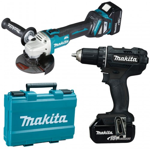 Makita DLX2369B Aku zestaw narzędzi DDF482RFEB+DGA511Z Li-ion LXT 18V (2xBL1830B+DC18RC)
