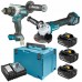 Makita DLX2431TJ Combo set DDF486+DGA513 (3x5,0Ah+DC18RC+Makpac)