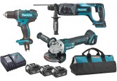 Makita DLX3078TX1 Zestaw Akku-Set DGA504+DHR241+DDF482 Li-ion LXT 18V (3x5,0Ah+DC18RC)