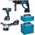 Makita DLX3093TJ Aku zestaw narzędzi DGA513Z+DHR202Z+DHP484Z 18V (3xBL1850B+DC18RC+MAKPAC)