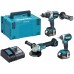 Makita DLX3155TJ Zestaw narzędzi akumulatorowych DDF486+DTD153+DGA504 (2x5,0Ah+DC18RC+MAKP