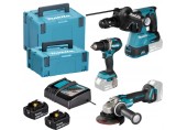 Makita DLX3195JX1 Zestaw DDF484+DGA504+DHR243+DC18RC+2x BL1850B+2xMakpac