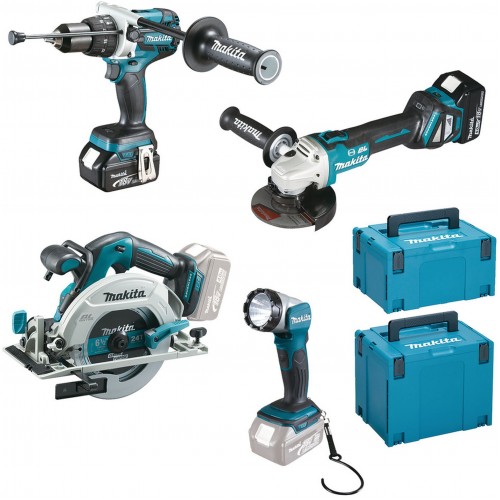 Makita DLX4106TJ Aku zestaw DHP481 + DGA513 + DHS680 + DML802 + 2x5,0 Ah + 2xMakpac