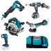 Makita DLX5067TX1 Aku zestaw narzędzi DHP481+DJR186Z+DGA513Z+DHS661Z+DEADML815