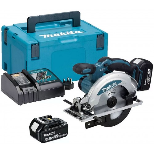 Makita DSS610RTJ Akumulatorowa ręczna pilarka tarczowa 165mm Li-ion LXT 18V/5,0 Ah, Makpac