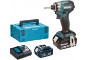 Makita DTD173RTJ Akum. wkrętarka udarowa 1/4" Li-ion LXT (18V/ 2x 5,0Ah), Makpac