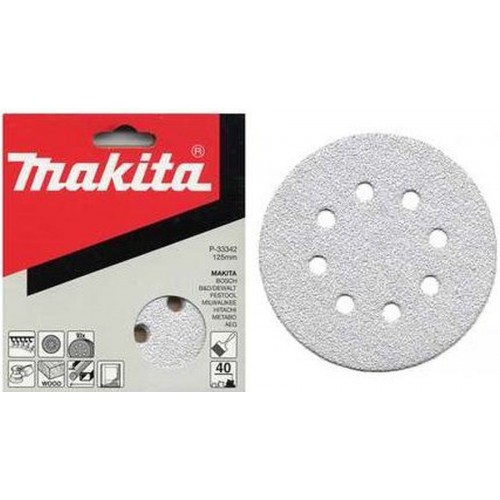 Makita P-33386 Papier szlifierski 125mm, K120, 10szt, BO5010/12/20/21