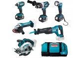 MAKITA DLX6046 Zestaw baterii DGA452Z+DHP458Z+DJR186Z+DML802+DSS610Z+DTD152Z+195584+3xAku