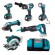Makita DLX6046 Zestaw baterii DGA452Z+DHP458Z+DJR186Z+DML802+DSS610Z+DTD152Z+195584+3xAku