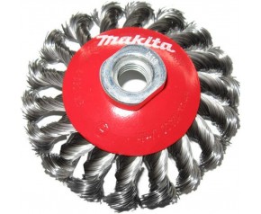 Makita P-04494 Szlifierska stożkowa szczotka z drutu stalowego, 100mm, M14