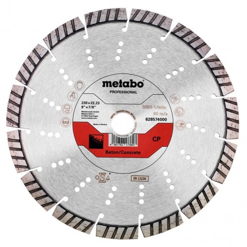 Metabo 628574000 "Profesionál" diamentowa tarcza tnąca, 230x22,23 mm