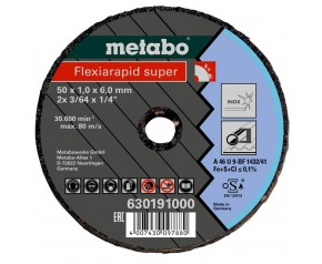 Metabo 630191000 Flexiarapid super Tarcze tnące, do stali nierdzewnej|stali 50x1,0x6,0
