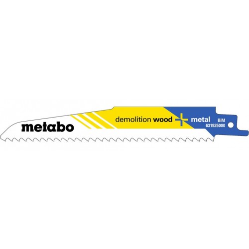 Metabo 631925000 "Demolition wood + m" 5 Brzeszczotów szablastych 150 x 1,6 mm