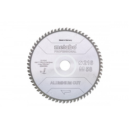 Metabo Metabo Aluminium Cut - Professional Brzeszczot Hw/Ct 216x30 Z58 Fz/Tz 5 628443000)