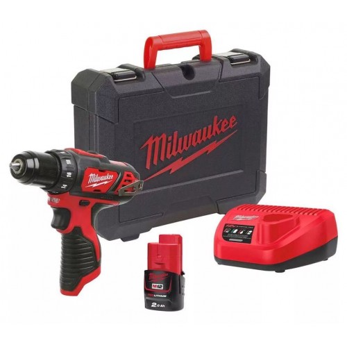 Milwaukee M12 BDD-201C Subkompaktowa wiertarko-wkrętarka 1x2.0 Ah, Walizka 4933479439