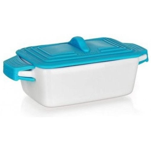BANQUET Naczynie żaroodporne, forma do pieczenia z pokrywą silikonową BLUE 603380274B BANQUET Naczynie żaroodporne, forma do pieczenia z pokrywą silikonową BLUE 603380274B