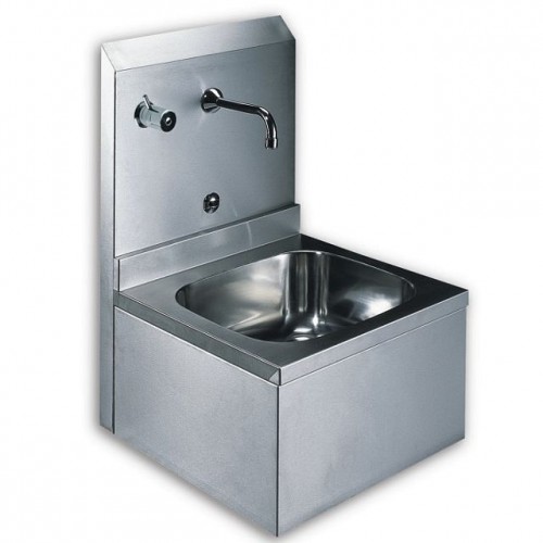 SANELA Nierdzewny wiszący zlewozmywak z zabudowaną elektroniką, z mieszaczem termostatycz