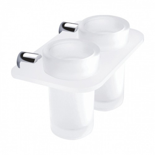 NIMCO BORMO Uchwyt z kubkami, szkło/chrom BR X3-58DW-26