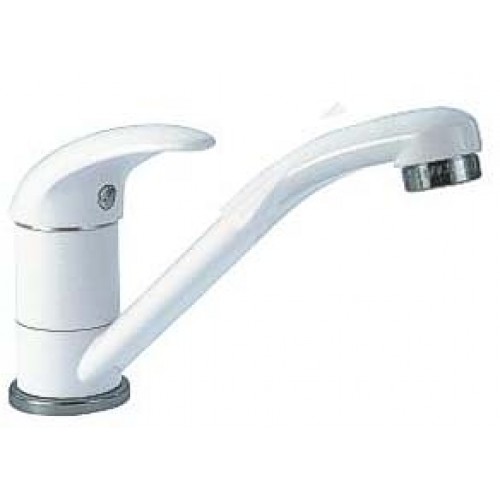 FERRO Bateria umywalkowo/zlewozmywakowa stojąca z obrotową wylewką bialy-chrom 55096,1