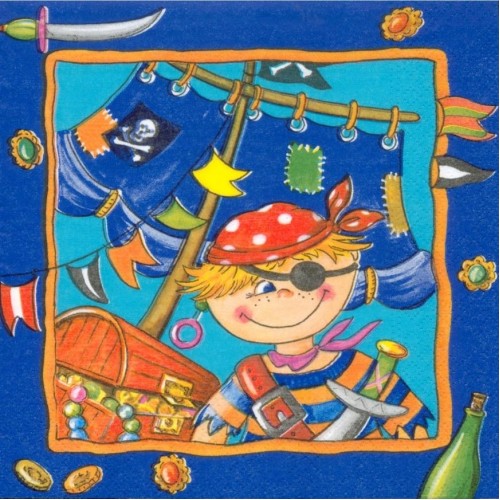 PAPSTAR Serwetki papierowe, 20 sztuk, 33 x 33 cm z motywem pirata 17907