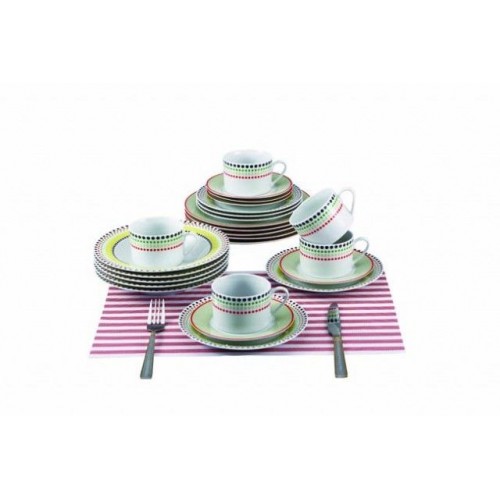 RENBERG Serwis obiadowy, zestaw 30 szt. kolorowe kropki RB-80130 RENBERG Serwis obiadowy, zestaw 30 szt. kolorowe kropki RB-80130