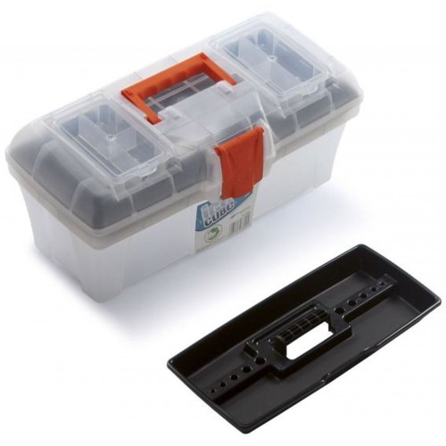 Prosperplast ICECUBE Plastikowa walizka na narzędzia przezroczysta, 398 x 200 x 186 mm N15
