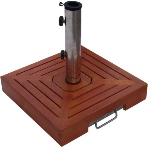 Kwadratowa podstawa do parasola - 30 kg, drzewo/granit 97806