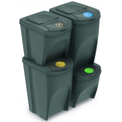 Prosperplast SORTIBOX Zestaw koszy na śmieci 25/35l, 4szt. IKWBMS4-405U