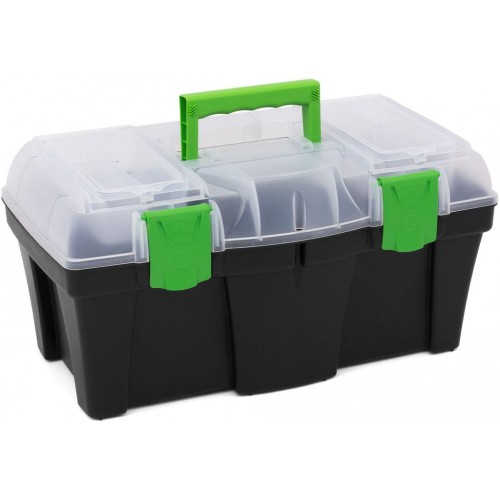 Prosperplast GREENBOX Plastikowa walizka na narzędzia przezroczysta, 458 x 257 x 227 mm N1