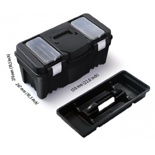 PROSPERPLAST VIPER Plastikowa walizka na narzędzia czarna, 550 x 267 x 270 mm N22A