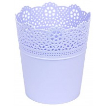 Prosperplast LACE doniczka z koronką 11,2 cm, lawenda DLAC115