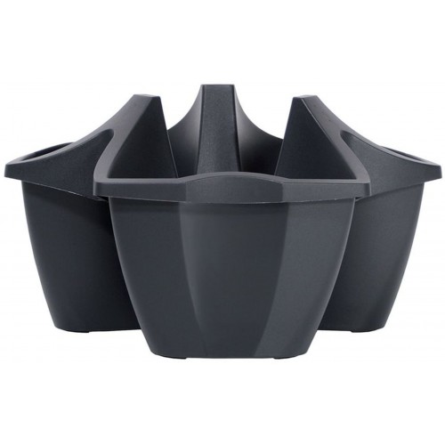 Prosperplast CROWN Doniczka balkonowa, 48cm, 16l, antracyt DCRO480 Prosperplast CROWN Doniczka balkonowa, 48cm, 16l, antracyt DCRO480