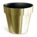 PROSPERPLAST CUBE CHROME GOLD Doniczka 0,6 l, złota struktura DGC110SF