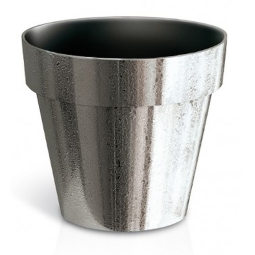 PROSPERPLAST CUBE CHROME SILVER Doniczka 3,5l, srebrna struktura DGC200SF