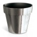 PROSPERPLAST CUBE CHROME SILVER Doniczka 3,5l, srebrna struktura DGC200SF