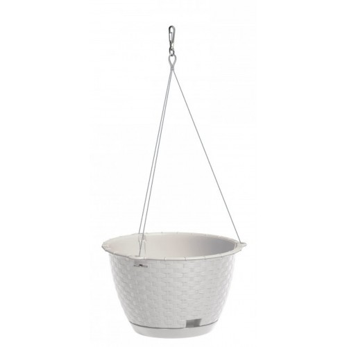 PROSPERPLAST RATOLLA OKRĄGŁA W Doniczce 21,7 cm, biała DRLW215S