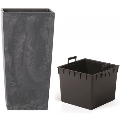 Prosperplast URBI SQUARE EFFECT Doniczka 22 cm, antracyt DURS225E