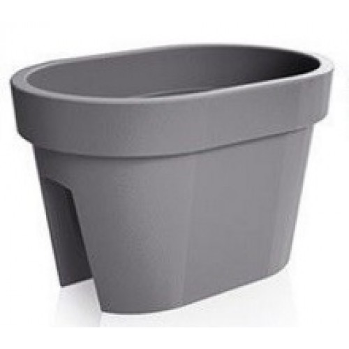 LOFLY RAILING Doniczka na balustradę 12,3l 39.6 x 26,6 x 25 cm, szara DLOFR400