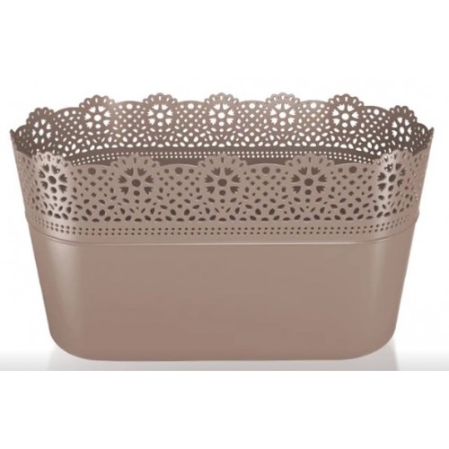 Prosperplast LACE pudełko z koronką 28,5 x 13,5 cm, mocca DLAC285 Prosperplast LACE pudełko z koronką 28,5 x 13,5 cm, mocca DLAC285