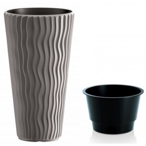 Prosperplast SANDY SLIM Doniczka 29,7cm, 12l, Szary kamień DPSP300