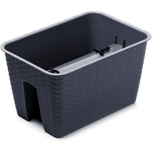 PROSPERPLAST RATOLLA Doniczka na poręcz 39,6x27,2x22,5cm, antracyt DRLB400 PROSPERPLAST RATOLLA Doniczka na poręcz 39,6x27,2x22,5cm, antracyt DRLB400