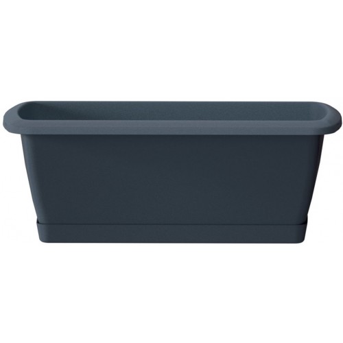 Prosperplast RESPANA SET Doniczka z podstawką antracyt ISE900P