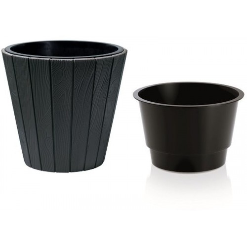 Prosperplast WOODE Doniczka 29,9x28,1cm, antracyt DBWO300