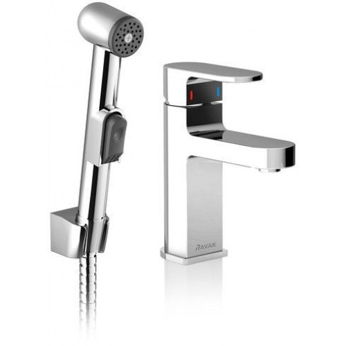 RAVAK CHROME CR 0CR 112.00 Bateria umywalkowa z natryskiem bidetowym, bez korka X070092