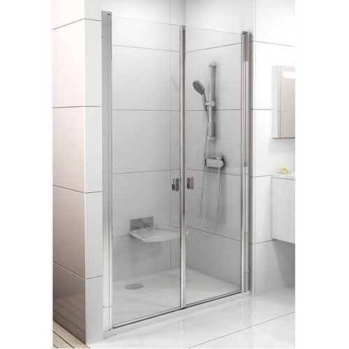 RAVAK CHROME CSDL2-110 Drzwi prysznicowe dwuelementowe satyna+transparent 0QVDCU0LZ1